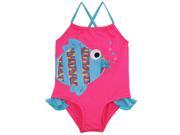 Wippette Baby Girls Colorful Sequins Fish Applique One Piece Swimsuit Knockout Pink 18 Months
