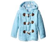 Wippette Toddler Boys Plaid Wooly Plaid Fleece Jacket Hooded Sherpa Toggle Coat Blue 3T