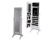 Full length mirror with jewelry storage Mirrored Jewelry Cabinet Armoire W Stand Mirror Rings Necklaces Bracelets