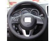 Hand Sewing Black Genuine Leather Steering Wheel Cover for 2013 2014 2015 2016 Mazda CX 5 2014 2015 2016 Mazda Mazda 6 2014 2015 2016 Mazda Mazda 3 2016 M