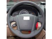 Hand Sewing Black Genuine Leather Steering Wheel Cover for 2005 2006 2007 2008 2009 2010 Kia Sportage