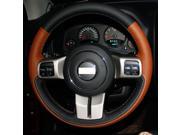 Genuine leather steering wheel cover for 2011 2012 2013 2014 2015 2016 Jeep Compass 2011 2015 Jeep Patriot 2011 2016 Jeep Wrangler 2011 2013 Jeep Grand