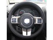Black Leather steering wheel cover Model Name for 2011 2016 Jeep Compass 2011 2015 Jeep Patriot 2011 2016 Jeep Wrangler 2011 2013 Jeep Grand Cherokee