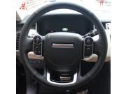Hand Sewing Black Genuine Leather Steering Wheel Cover for 2014 2015 2016 Land Rover Range Rover Sport