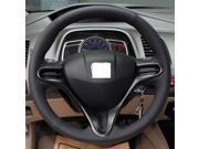 Hand Sewing Black Genuine Leather Steering Wheel Cover for 2006 2007 2008 2009 2010 2011 Honda Civic 8