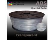 EXTEK 3D FILAMENT ABS Transparent 1.75mm 1kg 2.2lb Premium Material best choice Print Temp. 190C~250C for 3D printer MakerBot RepRap Flashforge Mbot So