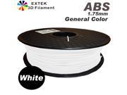 EXTEK 3D FILAMENT ABS White 1.75mm 1kg 2.2lb Premium Material best choice Print Temp. 190C~250C for 3D printer MakerBot RepRap Flashforge Mbot Solidood