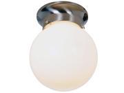 Royal Cove 558735 Globe Ceiling Fixture White Glass Brushed Nickel 6 In.