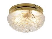 AF Lighting 671311 9 Inch D by 5 Inch H Diamond Cut Glass Ceiling Fixture Po...