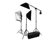 Digital Video Continuous Lighting 3 Softbox Boom Stand Hair Lighting Kit GEP304