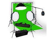 Lusana Studio Chromakey Green Screen Lighting Kit 10x20 Backdrop Muslin LNG3336