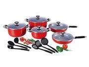 CONCORD 16 PC Complete Nonstick Cookware Set Red Color