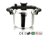CONCORD Stainless Steel 8 QT Pressure Cooker. Heavy Pot Tri Ply Bottom UL Listed