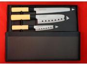 PRO LINE 3 PCS Sushi Santoku Chef Knife Set. 3 Knives