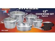 ViTESSE 12PC Tri Ply Brush Stainless Steel Cookware Set Dutch Oven Saucepan Fry