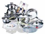 Millerhaus SAS16 16 Piece T304 Stainless Steel Cookware Set with 7 Ply Bottom