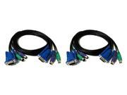 2 x New PS2 KVM Cable Male to Male for keyboard 4.5 Feet