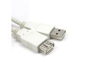 10FT White USB A 2.0 MALE M TO FEMALE CABLE CORD 10