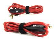 Two Pack Red Replacement Remote Mic Volume Controltalk Cable for Beats by Dre Headphones Pro Mixr Solo Detox Studio