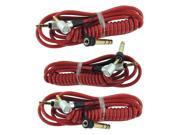 3 Pack Red Stereo Audio Aux Cable Cord for Beats By Dr Dre Pro Detox Headphones