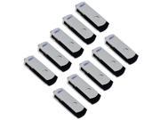 Litop 8GB Pack of 10 Silver Color Digital Data Storage Traveler USB 2.0 Flash Drive Swivel Design