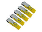 Litop 8GB Pack Of 5 Yellow OTG Swivel Double Plugs USB Flash Drive for Android Smart Phone Samsung Galaxy S4 Also MOTO XOOM NOKIA N8 E7 Together Compatible With