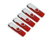 Litop 8GB Pack Of 5 Red OTG Swivel Double Plugs USB Flash Drive for Android Smart Phone Samsung Galaxy S4 Also MOTO XOOM NOKIA N8 E7 Together Compatible With PC