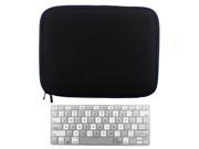Litop 2 in 1 High Quality and Soft Black Neoprene Zipper Sleeve Bag Cover Case plus Silicone Mosaic White Silver Color Keyboard Skin Keyboard Cover Protector fo