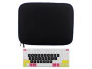 Litop 2 in 1 High Quality and Soft Black Neoprene Zipper Sleeve Bag Cover Case plus Silicon Black Candy Keyboard Skin Keyboard Cover Protector for Apple All 1