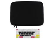 Litop 2 in 1 High Quality and Soft Black Neoprene Zipper Sleeve Bag Cover Case plus Candy Black Keyboard Skin Keyboard Cover Protector for Apple 15 Inch Macbook