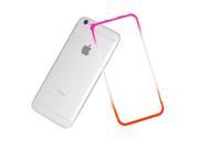 Litop 4.7 inch Rainbow Gradient Hippocampal Button Bord Cover Case for Apple iphone 6 4.7 inch Orange Hot Pink