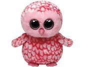 Pinky Owl Beanie Boo Medium Bird Stuffed Animal by Ty 36994