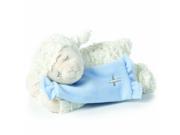 Blue Now I Lay Me Down Lamb with Blanket Stuffed Animal by Nat Jules P00331