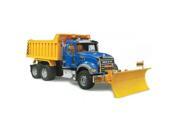 Mack Dump Truck with Snow Plow Vehicle Toy by Bruder Trucks 02825