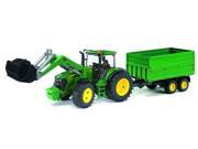 Tractor 7930 with Tipping Trailer John Deere Vehicle Toy by Bruder 09810