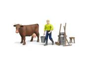 Farmer with Cow Farming Accessories Vehicle Toy by Bruder Trucks 62605