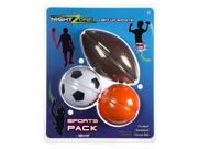 Nightzone Pack Football Soccer Basketball Kids Sports by Toysmith 56370