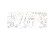 Happy Holidays Quote Peel and Stick Giant Wall Decals w Glitter