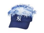 MLB NY New York Yankees Creed Flair Blue White Hair Visor Adjustable Velcro Hat