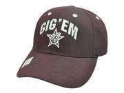 NCAA Texas A M Aggies Gig em Curved Bill Adjustable Velcro Hat Cap Plain Maroon