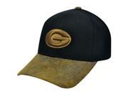 NCAA Georgia Bulldogs Faux Leather Suede Bill Black Brown Constructed Hat Cap