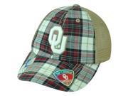 NCAA Oklahoma Sooners Avery Two Tone Plaid Trucker Snapback Adjustable Hat Cap
