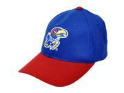 NCAA KU Kansas Jayhawks J Hawk Mascot Logo Adult Small Adjustable Velcro Hat Cap