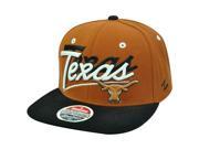 NCAA Texas Longhorns Flat Bill Logo Zephyr Burnt Orange Black Snapback Hat Cap