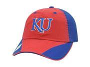 NCAA Garment Washed Flip Red Relaxed Kansas Jayhawks Sun Buckle Two Tone Hat Cap