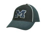 NCAA Two Tone Cotton Velcro Adjustable Blk Navy Blue Hat Cap Michigan Wolverines