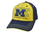 NCAA Fight Song Chino Hat Cap Adjustable Constructed Velcro Michigan Wolverines