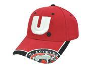 NCAA South Dakota Coyotes Visor Logo Velcro Adjustable Constructed Hat Cap Red