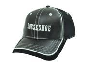 Horseshoe Casino Hotel Las Vegas Faux Leather Black White Constructed Hat Cap