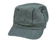 Fitted Small Cabby Cabbie Newsboy Driver Conductor Hat Cap Stripes Black Gray